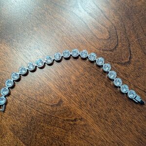Touchstone Crystal Silver Bracelet with Clear Stones